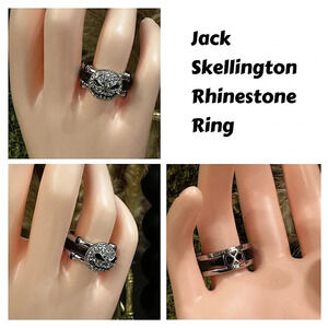 NIB-Jack Skellington Rhinestone Ring (6, 8 and 9)